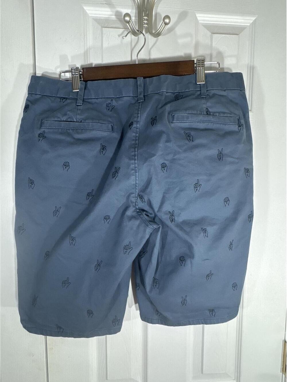 Lacoste L!VE Blue Graphic Chino Shorts FR 46 US 36 - Picture 2 of 8